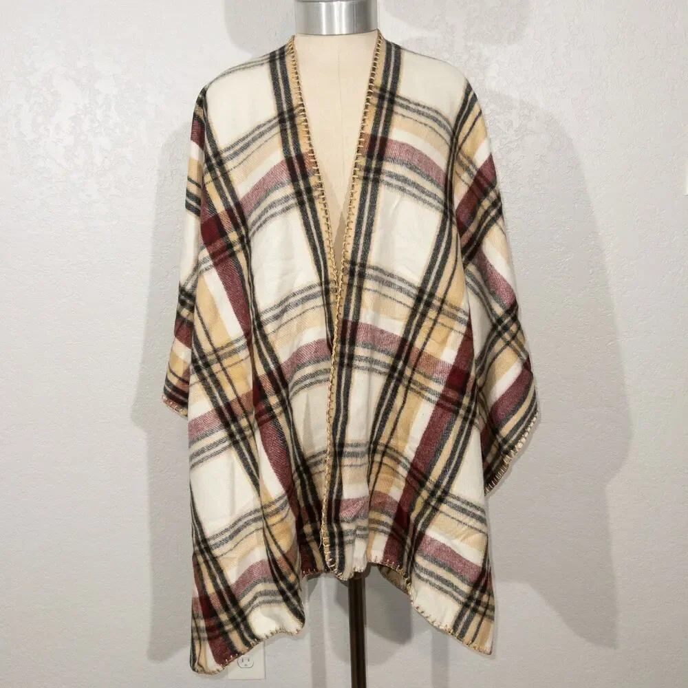 New Woolrich‎ Tan Plaid Blanket Wrap